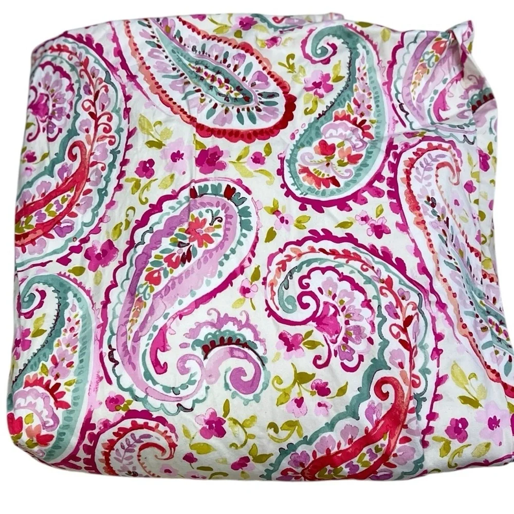 Pair Custom Pinch Pleat Lined Curtains Bright Pink Paisley Modern 80” Long